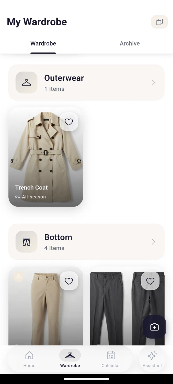 Wardrobe Grid & Categories
